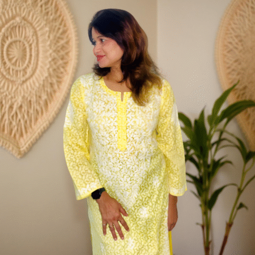 Brasso Cotton Kurti Yellow