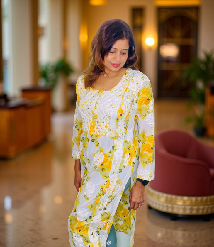Mul Mul Printed Kurti