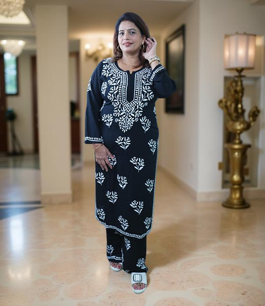Rayon Chikankari Kurta Set