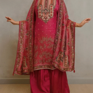 Pink Plazo With Long Kurta