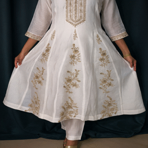 Blue White Anarkali