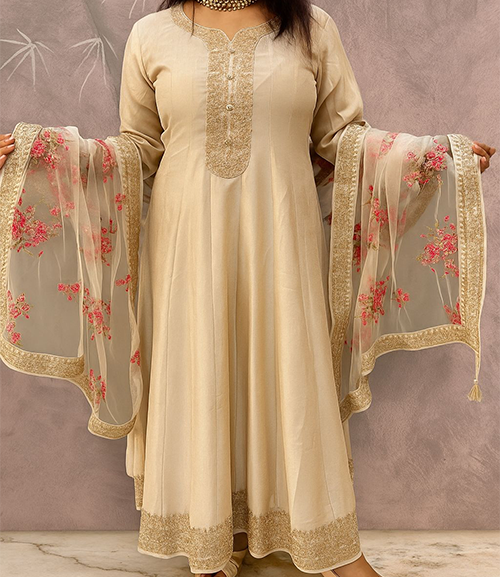 White Anarkali