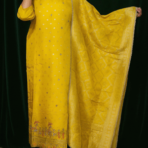 Yellow Round Neck Kurta Set