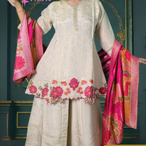 Tissue Silk Short Kurta Paired With Palazzo