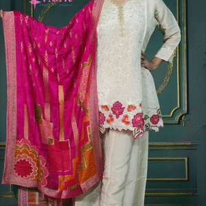 Tissue Silk Short Kurta Paired With Palazzo