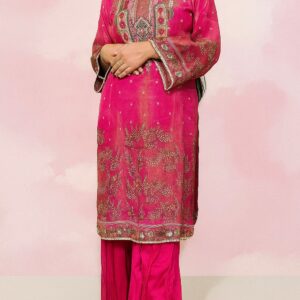 Pink Plazo With Long Kurta